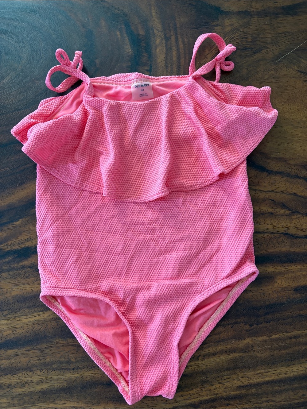 Old Navy Pink Ruffle One-Piece Swimsuit - Girls